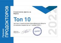 ТОП10 частных стоматолгий Новосибирской области по мнению пациентов на 1 ноября 2022 г